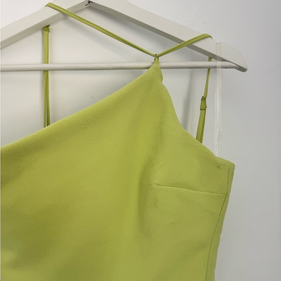 House of CB London Medium Alessia Lime Asymmetric Midi Dress Feather Hem - Picture 6 of 15